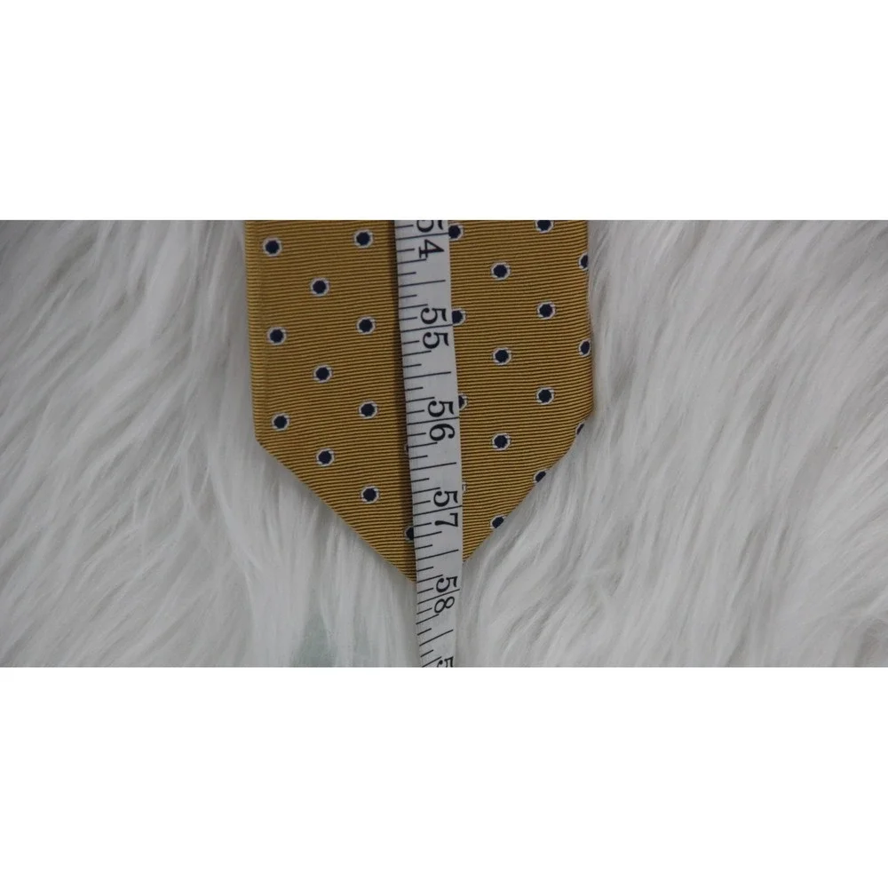 Brooks Brothers Basic Silk Tie Men's Yellow Dot USA Old Money Classic Preppy